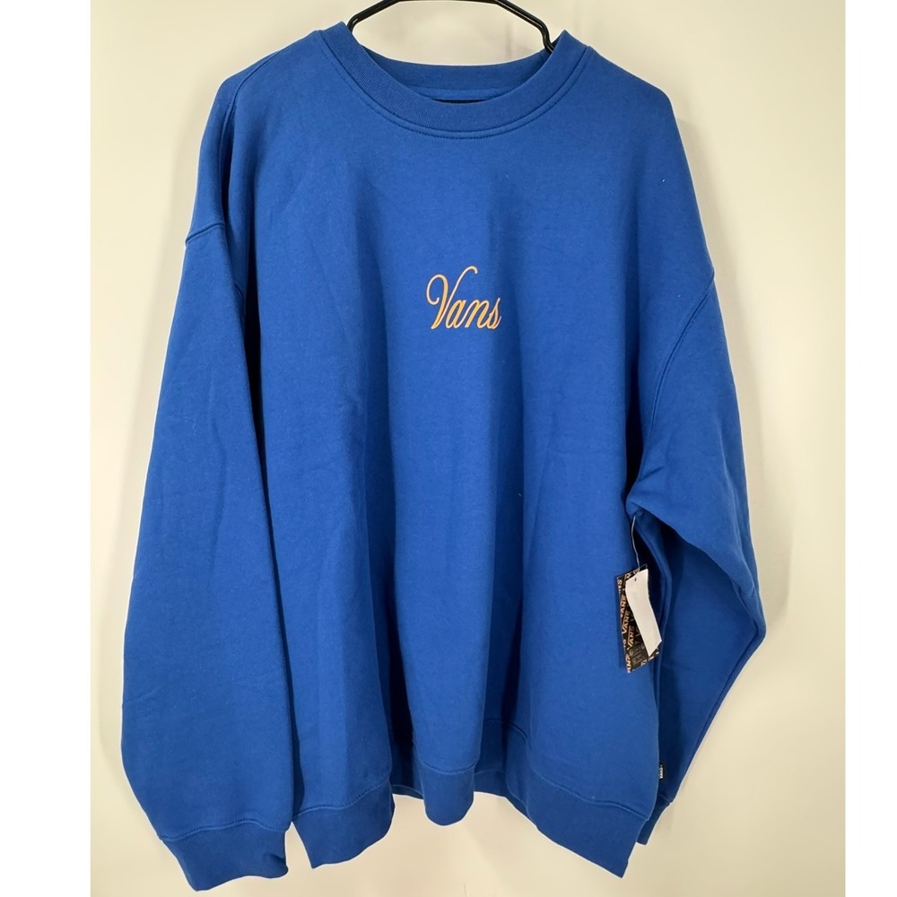 Vans Outdoor Relaxation Crew Blue Graphic Sweatshirt Loose Fit Men's XL